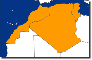 Carte pour Afrique du Nord