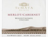 Te Mata Estate Woodthorpe Vineyard Merlot Cabernet