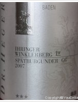 Dr Heger, Ihringer Winklerberg Spätburgunder Grosses Gewächs