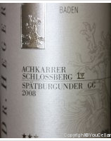 Dr Heger, Achkarrer Schlossberg Spätburgunder Grosses Gewächs